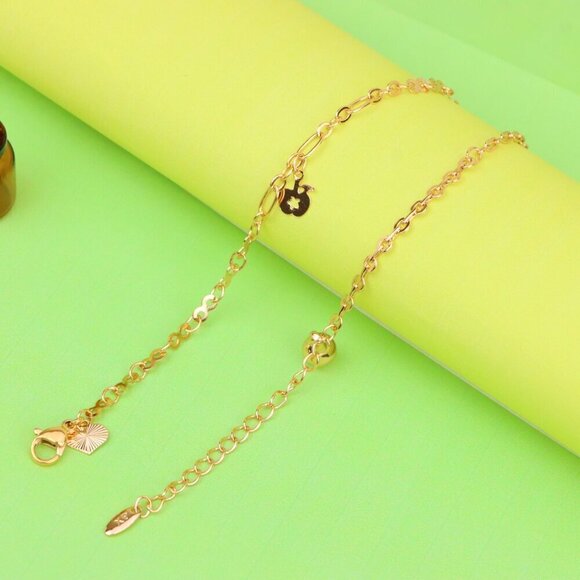 "Rose Gold Heart & Charm Anklet with Adjustable Link Chain, XPAL1076 - Picture 2 of 12